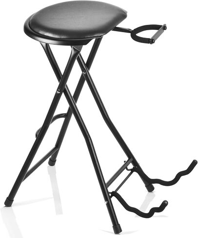 مقعد جيتار، كرسي جيتار قابل للطي مع شماعة جيتار، مقعد جيتار مع وسادة مبطنة، مسند ظهر مريح وحامل جيتار قابل للطي، يحمل جيتار صوتي/كهربائي، مقعد محمول للمسرح in Kuwait