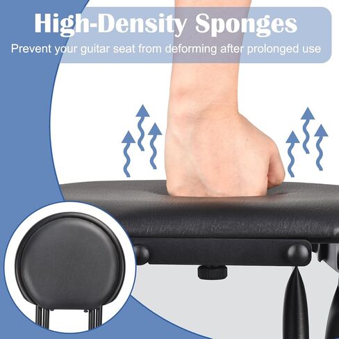 مقعد جيتار، كرسي جيتار قابل للطي مع شماعة جيتار، مقعد جيتار مع وسادة مبطنة، مسند ظهر مريح وحامل جيتار قابل للطي، يحمل جيتار صوتي/كهربائي، مقعد محمول للمسرح in Kuwait