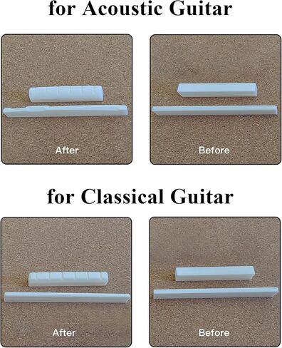 DIY Acoustic Guitar Bone Bridge Saddle Nut Tool Set, Includes Guitar Nut Slotting Files, Guitar Neck Rest, Sanding Block, Sandpaper, Vise, Cleaner Brush, Perfect for Guitar Players, Enthusiasts in Kuwait