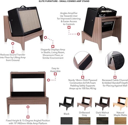 Gator Frameworks Elite Series Large Wooden Combo Guitar Amp Stand in Natural Maple Finish (GFW-ELITEGTRAMPLG-MPL) in Saudi Arabia