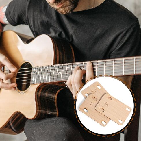 3pcs Guitar Neck Shims, Sturdy Wood Guitar Neck Shim Solid Maple Guitar Neck Protection 0.25, 0.5 and 1 Degree Portable Guitar Neck Plate Tool for Bass Guitar Repair in Saudi Arabia