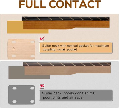 3pcs Guitar Neck Shims, Sturdy Wood Guitar Neck Shim Solid Maple Guitar Neck Protection 0.25, 0.5 and 1 Degree Portable Guitar Neck Plate Tool for Bass Guitar Repair in Saudi Arabia