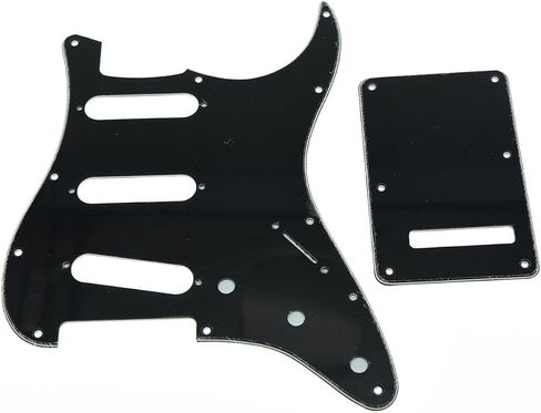KAISH 11 فتحة ST/Strat Style Pickguard SSS Pick Guard مع لوحة خلفية ST غطاء Tremolo Trem للولايات المتحدة الأمريكية/المكسيك ستراتوكاستر/سترات أسود 3 طبقات in Kuwait