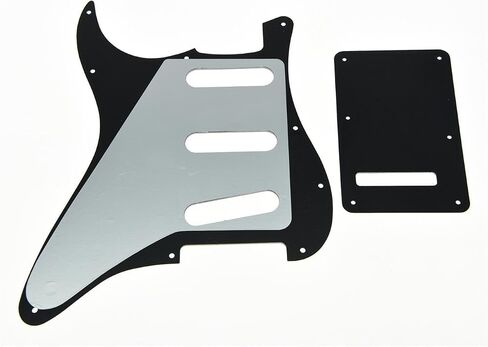 KAISH 11 فتحة ST/Strat Style Pickguard SSS Pick Guard مع لوحة خلفية ST غطاء Tremolo Trem للولايات المتحدة الأمريكية/المكسيك ستراتوكاستر/سترات أسود 3 طبقات in Kuwait