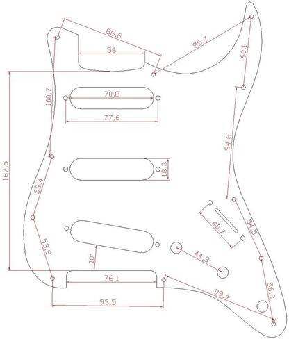 KAISH 11 فتحة ST/Strat Style Pickguard SSS Pick Guard مع لوحة خلفية ST غطاء Tremolo Trem للولايات المتحدة الأمريكية/المكسيك ستراتوكاستر/سترات أسود 3 طبقات in Kuwait