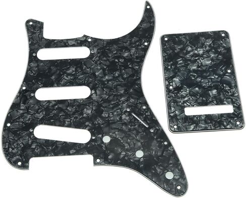 KAISH 11 فتحة ST/Strat Style Pickguard SSS Pick Guard مع لوحة خلفية ST غطاء Tremolo Trem للولايات المتحدة الأمريكية/المكسيك ستراتوكاستر/سترات أسود 3 طبقات in Kuwait