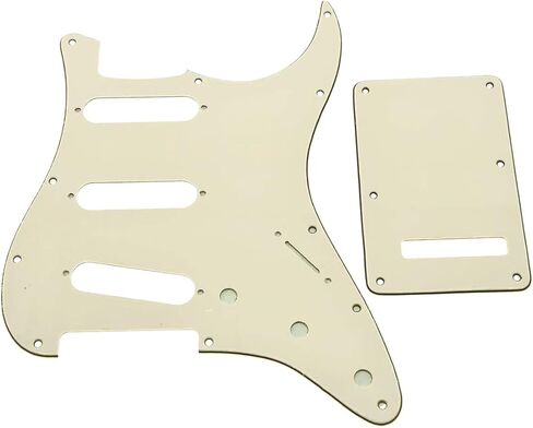 KAISH 11 فتحة ST/Strat Style Pickguard SSS Pick Guard مع لوحة خلفية ST غطاء Tremolo Trem للولايات المتحدة الأمريكية/المكسيك ستراتوكاستر/سترات أسود 3 طبقات in Kuwait