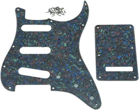 KAISH 11 Hole ST/Strat Style SSS Pickguard with ST Back Plate Tremolo Trem Cover for USA/Mexico Stratocaster/Strat Abalone Pearl in Kuwait