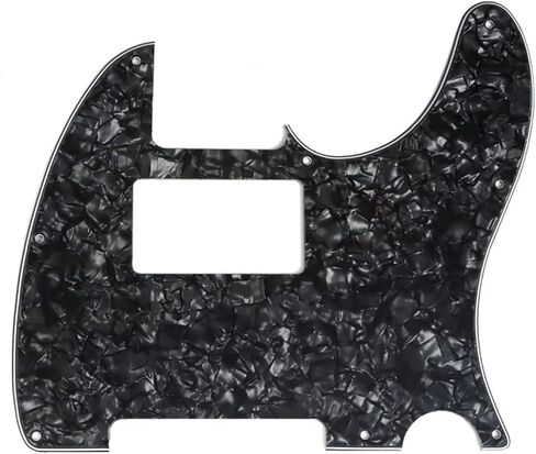 Musiclily 8 فتحات جيتار Tele Pickguard Humbucker HH للولايات المتحدة الأمريكية/المكسيكية الصنع Fender Standard Telecaster الطراز الحديث، طبقة واحدة باللون الأسود غير اللامع in Kuwait