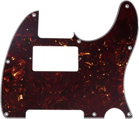 Musiclily 8 فتحات جيتار Tele Pickguard Humbucker HH للولايات المتحدة الأمريكية/المكسيكية الصنع Fender Standard Telecaster الطراز الحديث، طبقة واحدة باللون الأسود غير اللامع in Kuwait