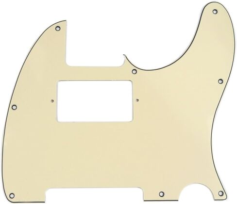 Musiclily 8 فتحات جيتار Tele Pickguard Humbucker HH للولايات المتحدة الأمريكية/المكسيكية الصنع Fender Standard Telecaster الطراز الحديث، طبقة واحدة باللون الأسود غير اللامع in Kuwait