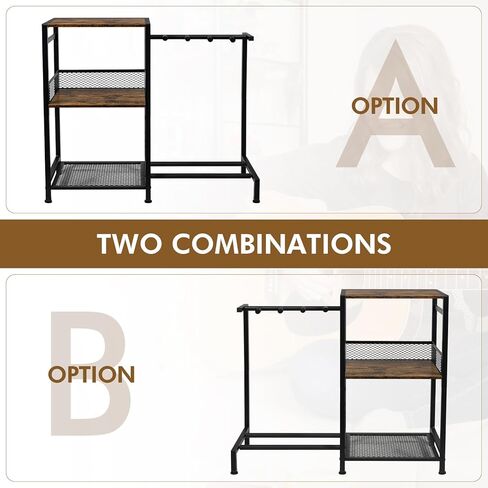 رف جيتار على الأرض من ikkle لـ 4 جيتار متعددة، حامل جيتار قابل للتعديل مع منافذ طاقة للصوت، والباس، والكهرباء، ورف تخزين ثلاثي الطبقات لملحقات أمبير الجيتار in Kuwait