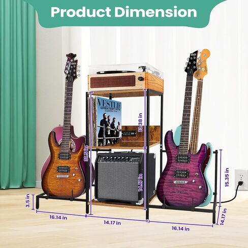 WEGOODLDER Guitar Stand for Multiple Guitars - Multifunctional Guitar Rack for Acoustic, Electric Guitar, Bass, Ukuleles 4-Tier Guitar Holder Floor for Guitar Amp Accessories for Room Music Studio in Kuwait