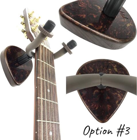 Atik 2 Pack 4-in-1 Guitar Wall Mount|حامل جيتار فردي من خشب الجوز الأحمر للجدار|ملحق جيتار للصوت والكهرباء والباس والقيثارة والآلات الموسيقية|اختيار شماعات الجيتار|دعم الجيتار الجداري in Saudi Arabia