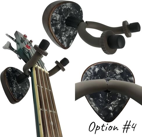 Atik 2 Pack 4-in-1 Guitar Wall Mount|حامل جيتار فردي من خشب الجوز الأحمر للجدار|ملحق جيتار للصوت والكهرباء والباس والقيثارة والآلات الموسيقية|اختيار شماعات الجيتار|دعم الجيتار الجداري in Saudi Arabia