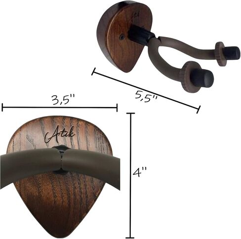 Atik 2 Pack 4-in-1 Guitar Wall Mount|حامل جيتار فردي من خشب الجوز الأحمر للجدار|ملحق جيتار للصوت والكهرباء والباس والقيثارة والآلات الموسيقية|اختيار شماعات الجيتار|دعم الجيتار الجداري in Saudi Arabia