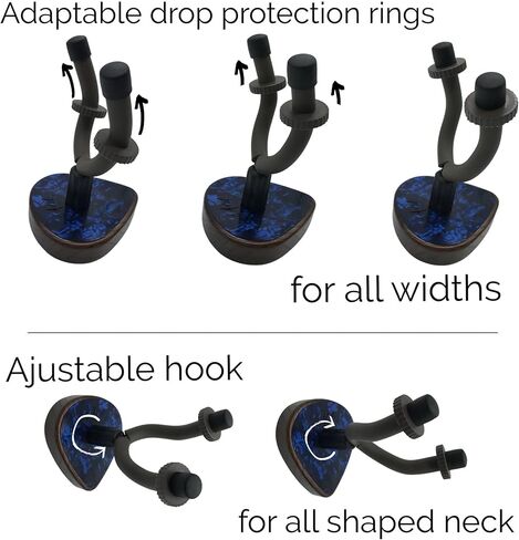 Atik 2 Pack 4-in-1 Guitar Wall Mount|حامل جيتار فردي من خشب الجوز الأحمر للجدار|ملحق جيتار للصوت والكهرباء والباس والقيثارة والآلات الموسيقية|اختيار شماعات الجيتار|دعم الجيتار الجداري in Saudi Arabia