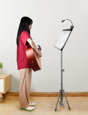 Mr.Power Folding Sheet Music Stand Tri-fold Panel, Height Adjustable Music Holder, Lightweight for Travel & Band & Performance with Carrying Bag + Music Stand Light, for Guitar Violin Cello Orchestra in Saudi Arabia