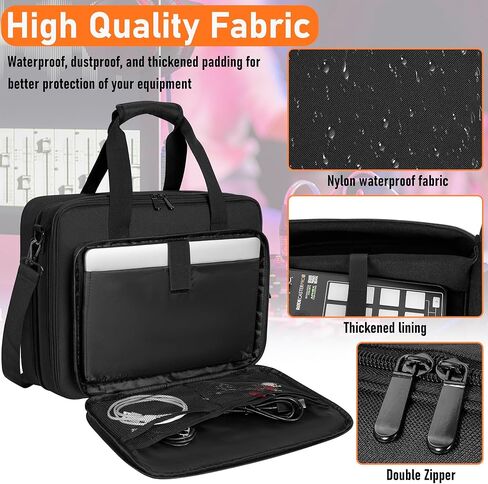 حقيبة TORIBIO Audio Mixer، حقيبة تخزين واقية مبطنة متوافقة مع RODECaster Pro، RODECaster Pro II، حقيبة سفر لخلاط البودكاست مع فواصل قابلة للإزالة لتخزين الكابلات والميكروفونات in Kuwait