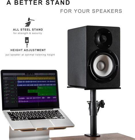 هوبويل حامل شاشة الاستوديو، زوج، حوامل مكبر صوت لسطح المكتب مع مشبك مكتب، حامل مكبر صوت رف الكتب in Kuwait