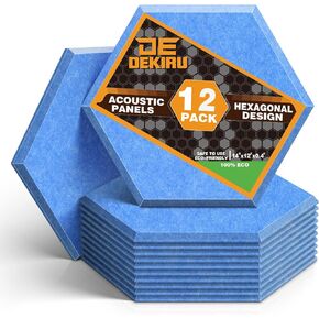 DEKIRU 12 Pack Acoustic Panels Sound Proof Padding, 14 X 13 X 0.4 Inches High Density Sound Proof Foam Panels Used in Home & Offices (White)