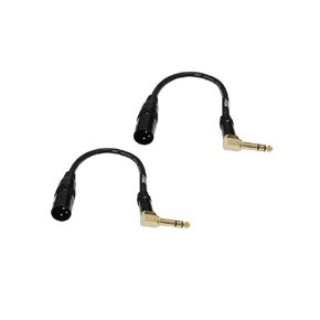 Audio 2000s E14101P2 1/4 بوصة TRS الزاوية اليمنى إلى XLR ذكر 1 قدم كابل الصوت (2 حزمة) in Saudi Arabia