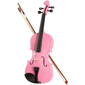 ARTALL 3/4 Handmade Student Acoustic Violin Beginner Pack with Bow, Hard Case, Chin Rest, Spare Strings, Rosin and Bridge, Glossy White in Kuwait