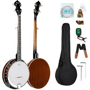 اسموز 5 اوتار بانجو، بانجو بالحجم الكامل مع 24 دعامة للمبتدئين، مجموعة بانجو للمبتدئين مع شنطة وحزام موالف واوتار بيك اب in Kuwait