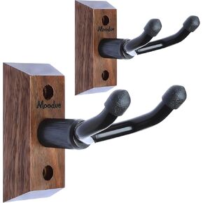 شماعة تثبيت على الحائط من القيثارة، حامل شماعة القيثارة من الجوز الأسود من Moodve للجدار يناسب القيثارة/المندولين/البانجو، عرض شماعة القيثارة للحفلات الموسيقية، المنزل، الاستوديو، المعرض (2P) in Kuwait