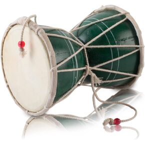Handmade Wooden & Leather Classical Indian Folk Dumroo Damroo Damaru Hand Drum Set Percussion Decorative Collectible Showpiece World Musical Instruments (Multi) in Kuwait