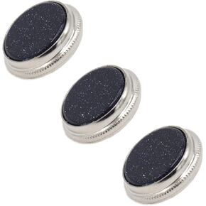 3Pcs Trumpet Valve Caps, Silver Trumpet Valve Buttons, Copper Trumpet Valve Parts for Most Trumpet Finger Button Replacement and Repairing (Starry sky)