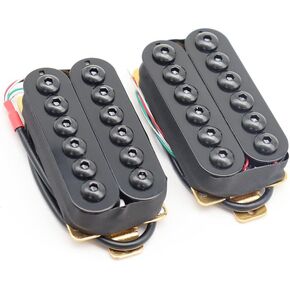 High Output Invader style Guitar Humbucker Pickups Ceramic Magnet Neck and Bridge Pickups For Electric Guitar Parts (Black)