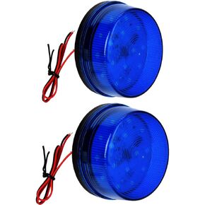 Strobe Beacon Light,Lelukee 2pcs DC 12V Flashing Light Rainproof Yellow Led Alarm Signal for Field Work Snowplow Outdoor Work Home Security System Etc. (Yellow) in Kuwait