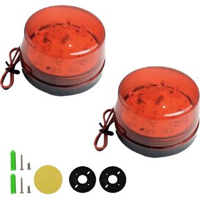ضوء منارة ستروب، قطعتين من Lelukee DC 12V ضوء وامض مقاوم للمطر أصفر LED إشارة إنذار للعمل الميداني Snowplow العمل في الهواء الطلق نظام أمان المنزل وما إلى ذلك (أصفر) in Kuwait