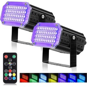 48 LEDs Halloween Strobe Light, Mini Portable Handy Party Light Sound Activated Flash Stage Light Speed Control for Indoor Dance Disco DJ Parties Halloween Club Wedding Show