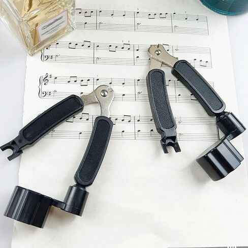 LUTQ 3 في 1 غيتار اللفاف مع قاطع سلسلة الغيتار وساحب دبوس جسر الغيتار، أسود، يناسب الصوتية، الكهربائية، البانجو، المندولين، القيثارة، 2 حزمة لصيانة الغيتار in Kuwait