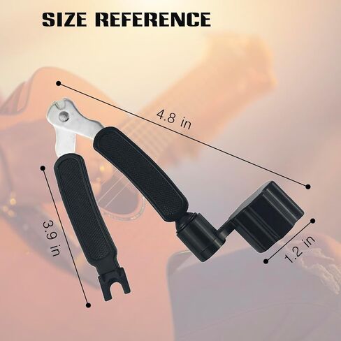 LUTQ 3 في 1 غيتار اللفاف مع قاطع سلسلة الغيتار وساحب دبوس جسر الغيتار، أسود، يناسب الصوتية، الكهربائية، البانجو، المندولين، القيثارة، 2 حزمة لصيانة الغيتار in Kuwait