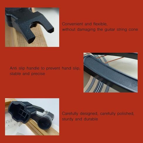 LUTQ 3 في 1 غيتار اللفاف مع قاطع سلسلة الغيتار وساحب دبوس جسر الغيتار، أسود، يناسب الصوتية، الكهربائية، البانجو، المندولين، القيثارة، 2 حزمة لصيانة الغيتار in Kuwait