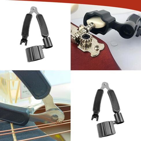 LUTQ 3 في 1 غيتار اللفاف مع قاطع سلسلة الغيتار وساحب دبوس جسر الغيتار، أسود، يناسب الصوتية، الكهربائية، البانجو، المندولين، القيثارة، 2 حزمة لصيانة الغيتار in Kuwait