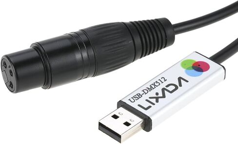 Lixada USB to DMX Interface Adapter Controller DMX512 for PC Stage Lighting Controller Dimmer in Saudi Arabia