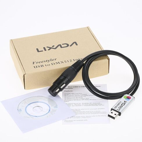 Lixada USB to DMX Interface Adapter Controller DMX512 for PC Stage Lighting Controller Dimmer in Saudi Arabia