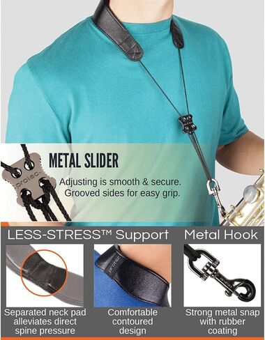Pro Tec L310M 22-Inch Leather Neck Strap with Metal Snap, Black in Kuwait