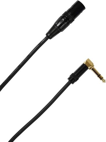 Audio 2000s E14101P2 1/4 بوصة TRS الزاوية اليمنى إلى XLR ذكر 1 قدم كابل الصوت (2 حزمة) in Saudi Arabia