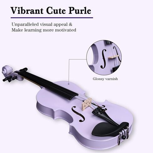 ADM Acoustic Violin for Kids Beginners, 4/4 Full Size Acoustic Violin Fiddle for Teens Students Beginners Violin Starter Kit with Case, Rosin, Shoulder Rest, Bow, Violin Music Stand and Strings,Purple in Saudi Arabia