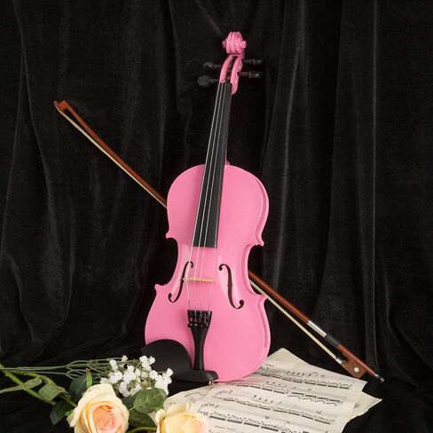 ARTALL 3/4 Handmade Student Acoustic Violin Beginner Pack with Bow, Hard Case, Chin Rest, Spare Strings, Rosin and Bridge, Glossy White in Kuwait