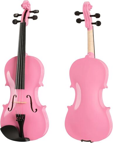 ARTALL 3/4 Handmade Student Acoustic Violin Beginner Pack with Bow, Hard Case, Chin Rest, Spare Strings, Rosin and Bridge, Glossy White in Kuwait