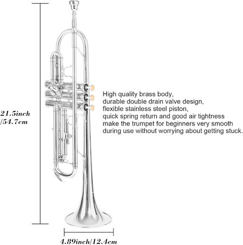Soulmate Trumpet, Bb Standard Trumpet for Beginner, Brass Student Trumpet Instrument with Carrying Hard Case, Cleaning Kit, 7C Mouthpiece and Gloves(Purple Trumpet Set) in Saudi Arabia