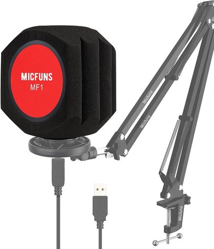 مرشح بوب درع الرياح للميكروفون الملون من Micfuns، مرشح صوتي لميكروفونات استوديوهات التسجيل مقاس 1.77 بوصة - 2.36 بوصة، رغوة ممتصة للصوت تقلل الضوضاء والانعكاسات (أحمر) in Kuwait