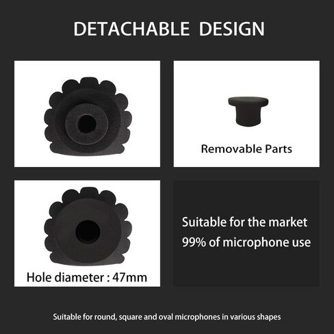 مرشح بوب درع الرياح للميكروفون الملون من Micfuns، مرشح صوتي لميكروفونات استوديوهات التسجيل مقاس 1.77 بوصة - 2.36 بوصة، رغوة ممتصة للصوت تقلل الضوضاء والانعكاسات (أحمر) in Kuwait