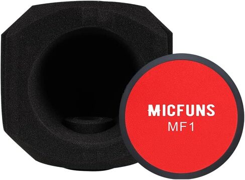 مرشح بوب درع الرياح للميكروفون الملون من Micfuns، مرشح صوتي لميكروفونات استوديوهات التسجيل مقاس 1.77 بوصة - 2.36 بوصة، رغوة ممتصة للصوت تقلل الضوضاء والانعكاسات (أحمر) in Kuwait